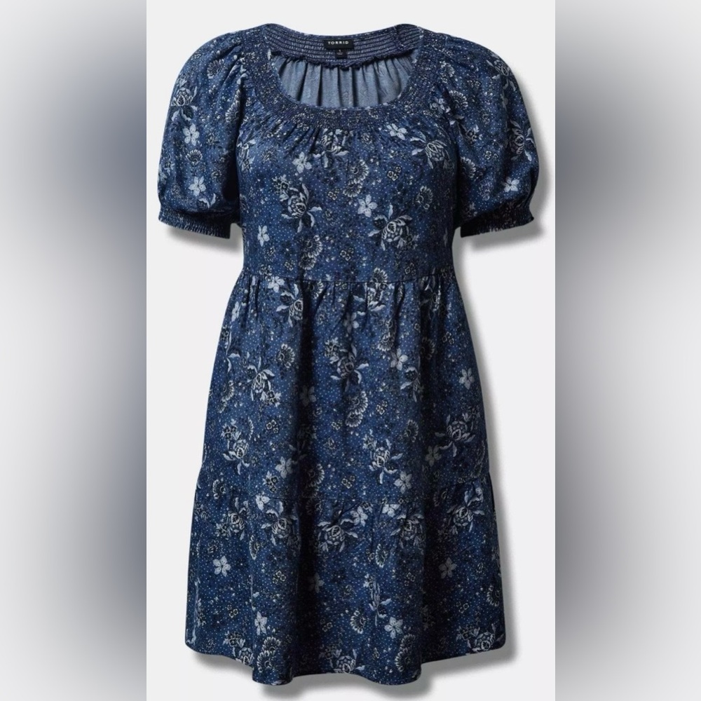 Blue torrid puff sleeve dress